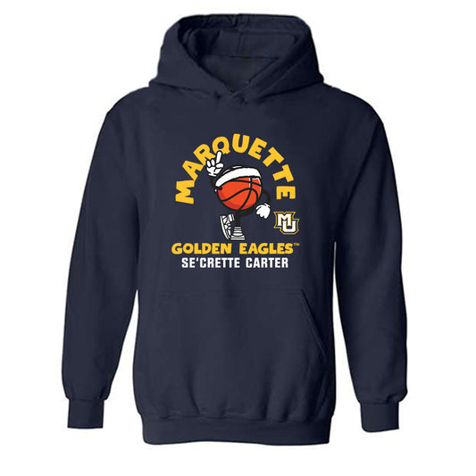 Marquette - NCAA Women's Basketball : Se'Crette Carter - Fashion Shersey Hooded Sweatshirt-0