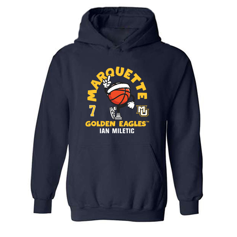 Marquette - NCAA Men's Basketball : Ian Miletic - Fashion Shersey Hooded Sweatshirt-0