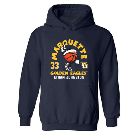 Marquette - NCAA Men's Basketball : Ethan Johnston - Fashion Shersey Hooded Sweatshirt-0
