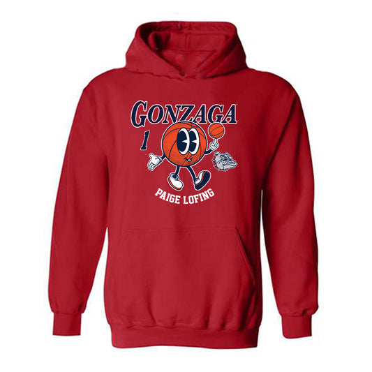 Gonzaga - NCAA Women's Basketball : Paige Lofing - Fashion Shersey Hooded Sweatshirt-0