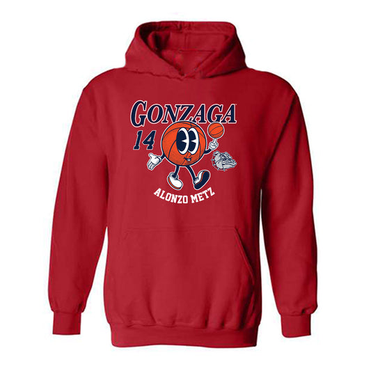 Gonzaga - NCAA Men's Basketball : Alonzo Metz - Fashion Shersey Hooded Sweatshirt-0