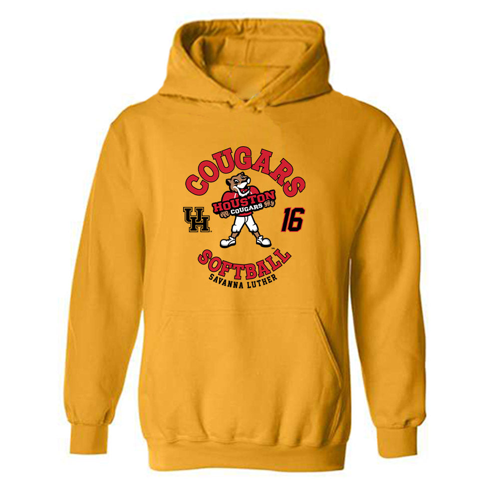 Houston - NCAA Softball : Savanna Luther - Fashion Shersey Hooded Sweatshirt-0