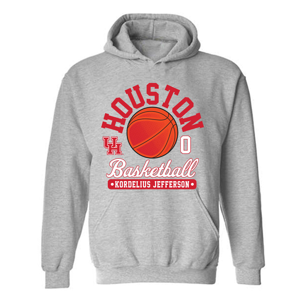 Houston - NCAA Men's Basketball : Kordelius Jefferson - Fashion Shersey Hooded Sweatshirt-0