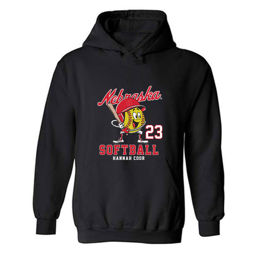 Nebraska - NCAA Softball : Hannah Coor - Fashion Shersey Hooded Sweatshirt-0
