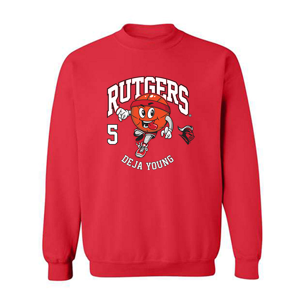 Rutgers - NCAA Women's Basketball : Deja Young - Fashion Shersey Crewneck Sweatshirt-0