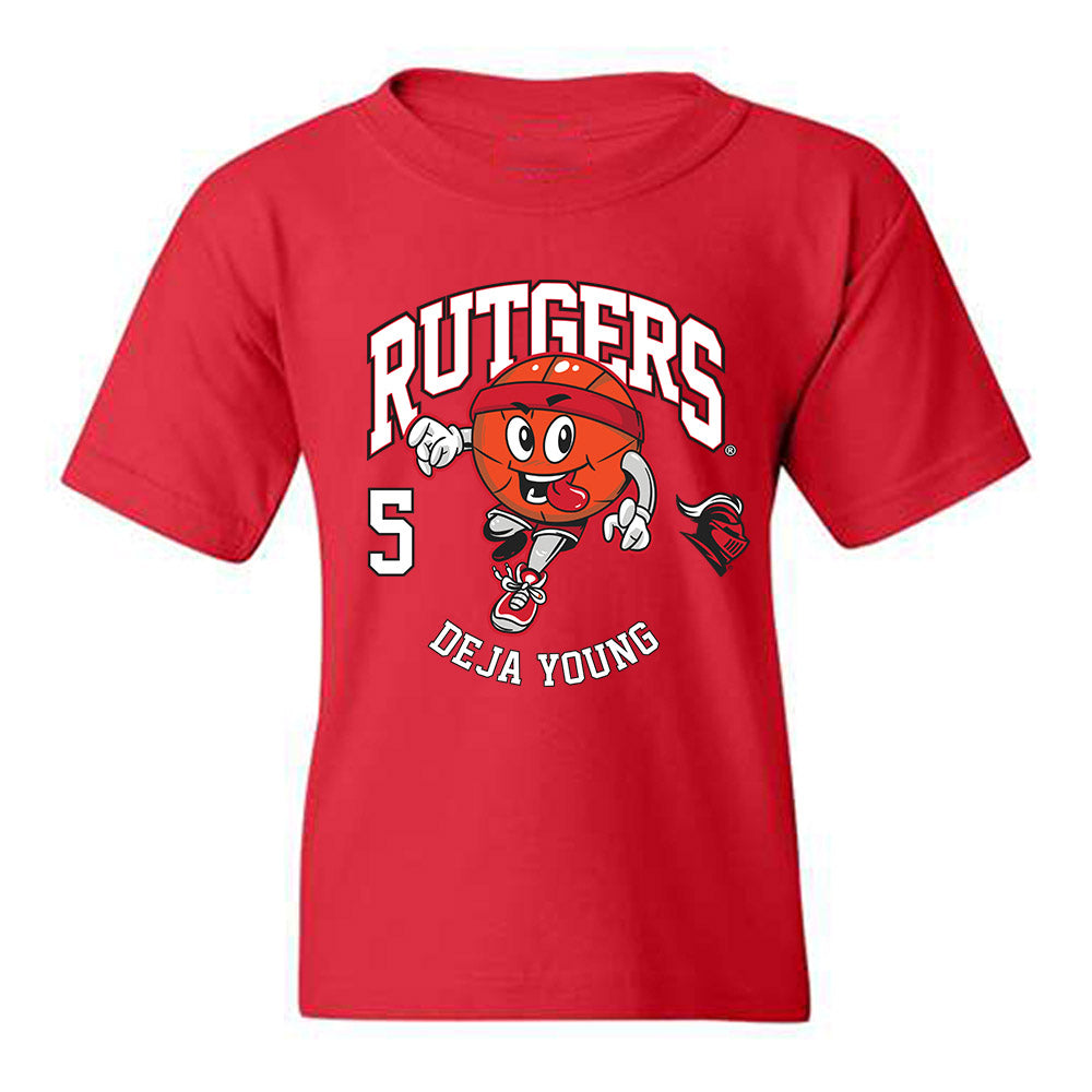 Rutgers - NCAA Women's Basketball : Deja Young - Fashion Shersey Youth T-Shirt-0
