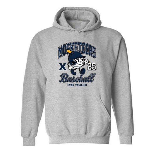 Xavier - NCAA Baseball : Evan Vasiliou - Fashion Shersey Hooded Sweatshirt-0