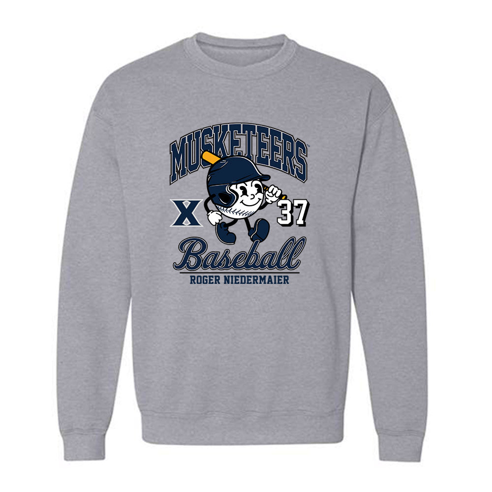 Xavier - NCAA Baseball : Roger Niedermaier - Fashion Shersey Crewneck Sweatshirt-0