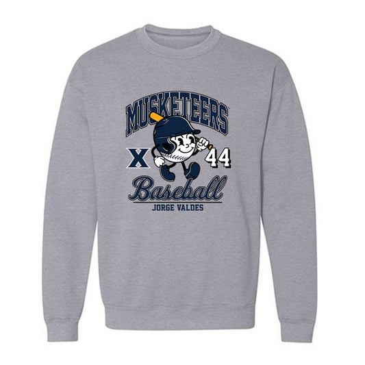 Xavier - NCAA Baseball : Jorge Valdes - Fashion Shersey Crewneck Sweatshirt-0