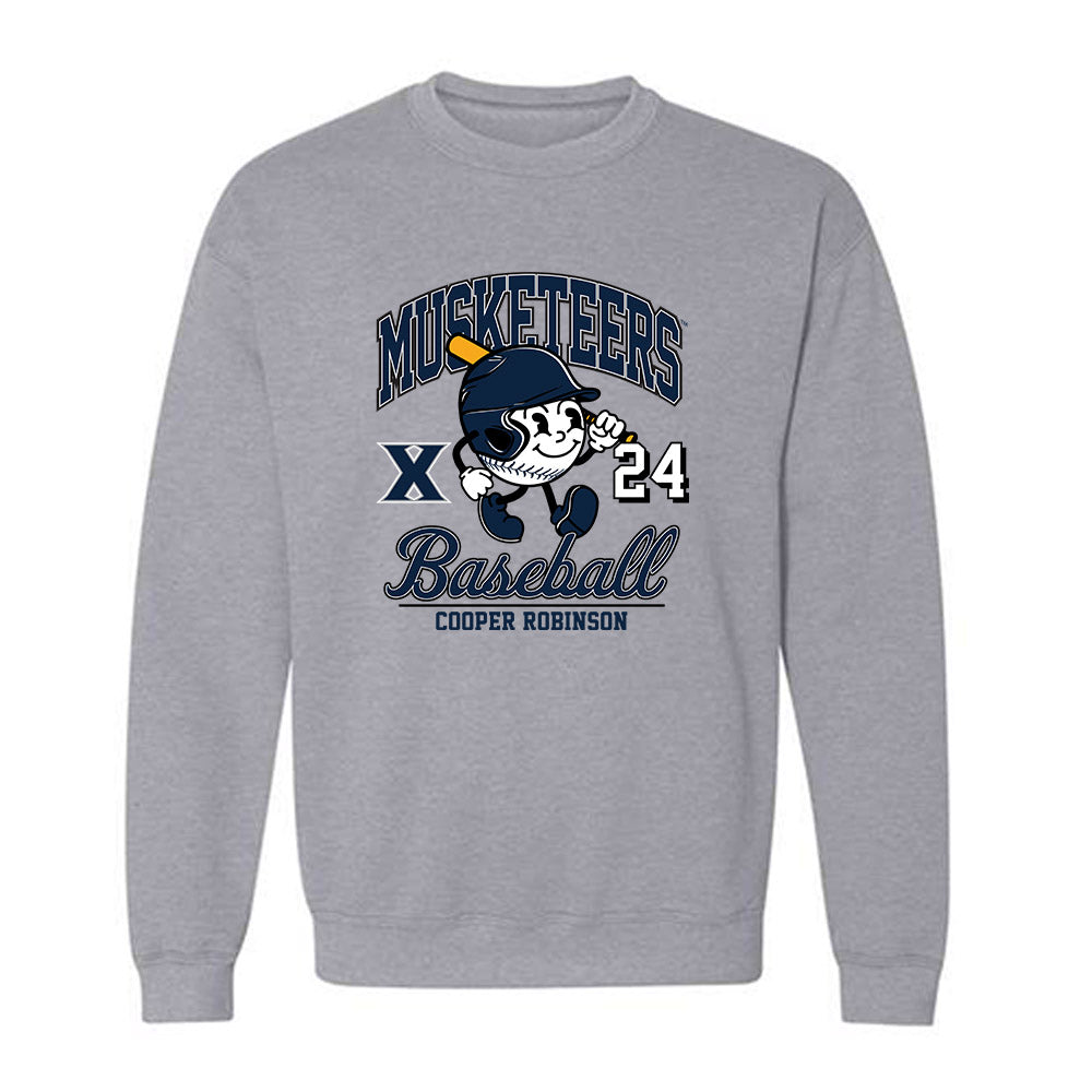 Xavier - NCAA Baseball : Cooper Robinson - Fashion Shersey Crewneck Sweatshirt-0