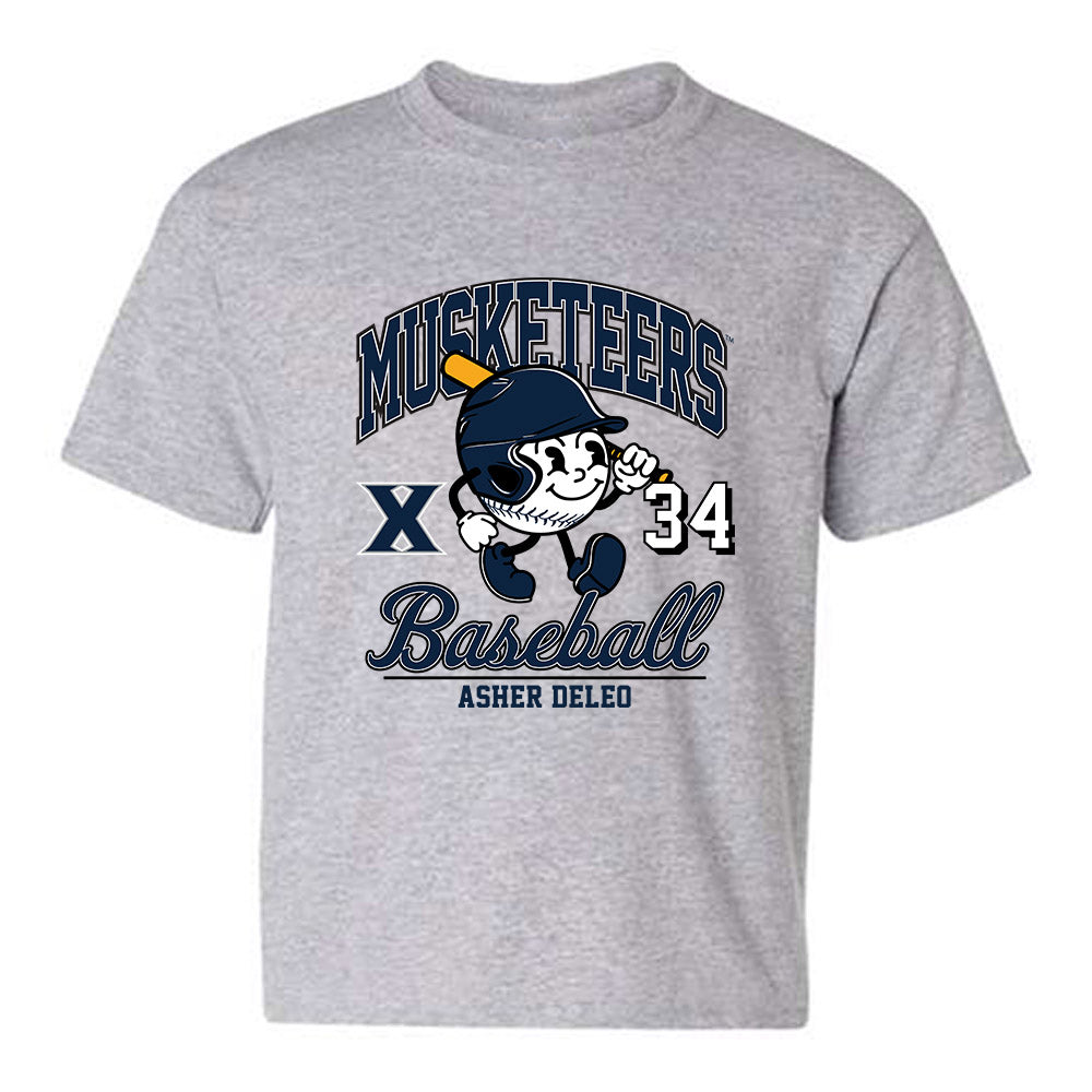 Xavier - NCAA Baseball : Asher DeLeo - Fashion Shersey Youth T-Shirt-0