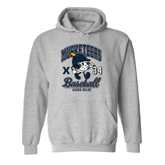 Xavier - NCAA Baseball : Asher DeLeo - Fashion Shersey Hooded Sweatshirt-0