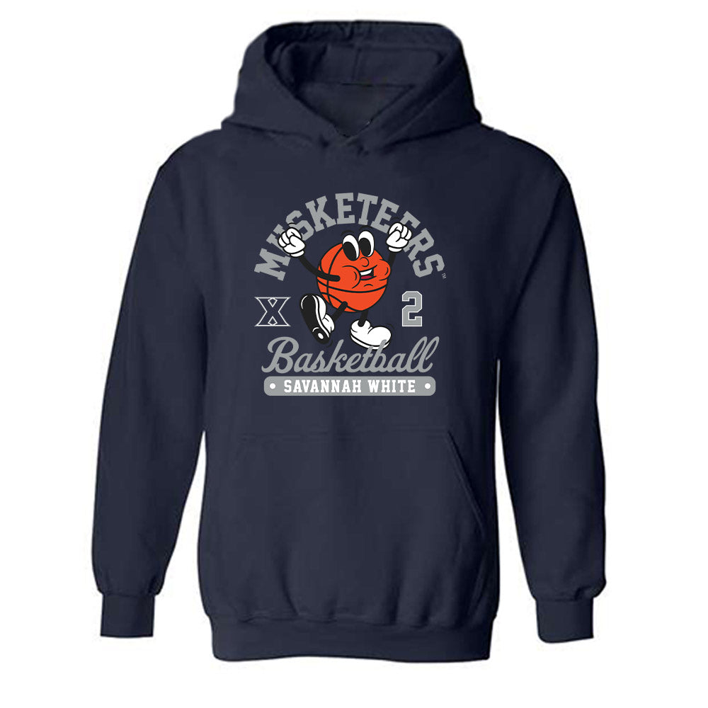 Xavier - NCAA Women's Basketball : Savannah White - Fashion Shersey Hooded Sweatshirt-0