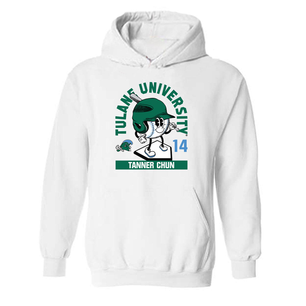 Tulane - NCAA Baseball : Tanner Chun - Fashion Shersey Hooded Sweatshirt-0