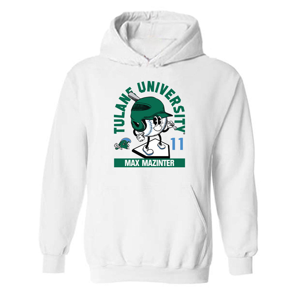 Tulane - NCAA Baseball : Max Mazinter - Fashion Shersey Hooded Sweatshirt-0