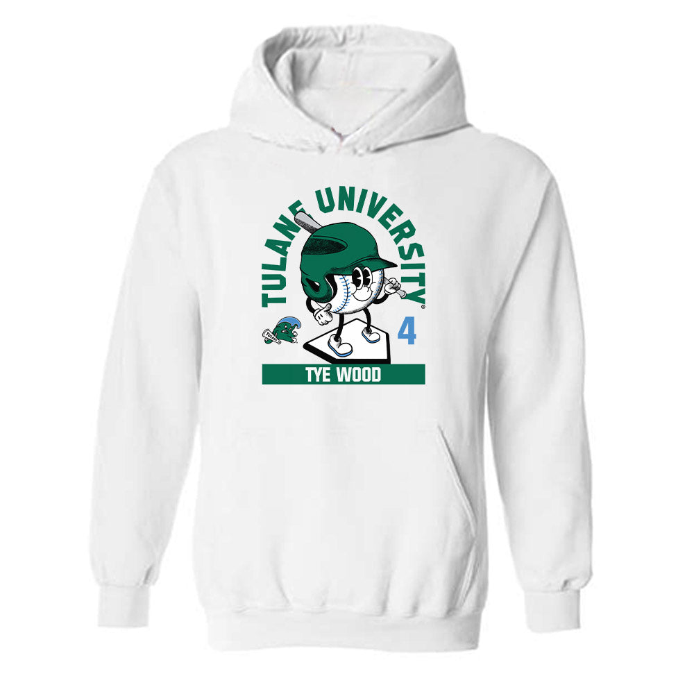Tulane - NCAA Baseball : Tye Wood - Fashion Shersey Hooded Sweatshirt-0