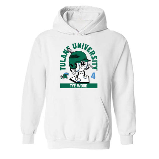 Tulane - NCAA Baseball : Tye Wood - Fashion Shersey Hooded Sweatshirt-0
