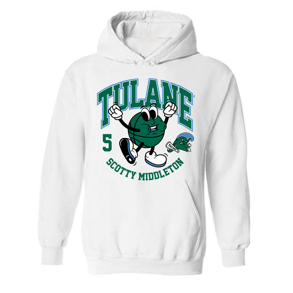 Tulane - NCAA Men's Basketball : Scotty Middleton - Fashion Shersey Hooded Sweatshirt-0