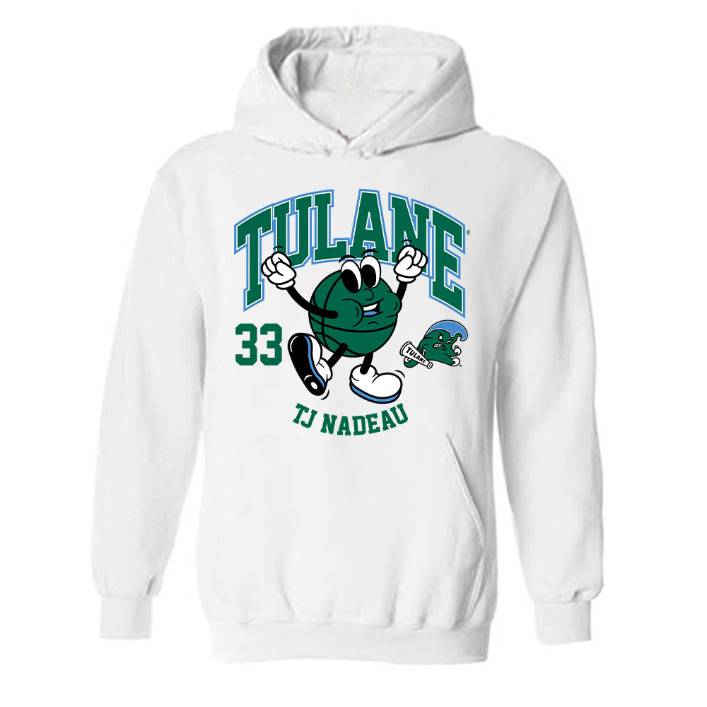 Tulane - NCAA Men's Basketball : Tj Nadeau - Fashion Shersey Hooded Sweatshirt-0