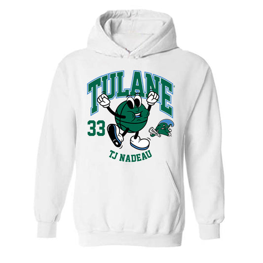Tulane - NCAA Men's Basketball : Tj Nadeau - Fashion Shersey Hooded Sweatshirt-0