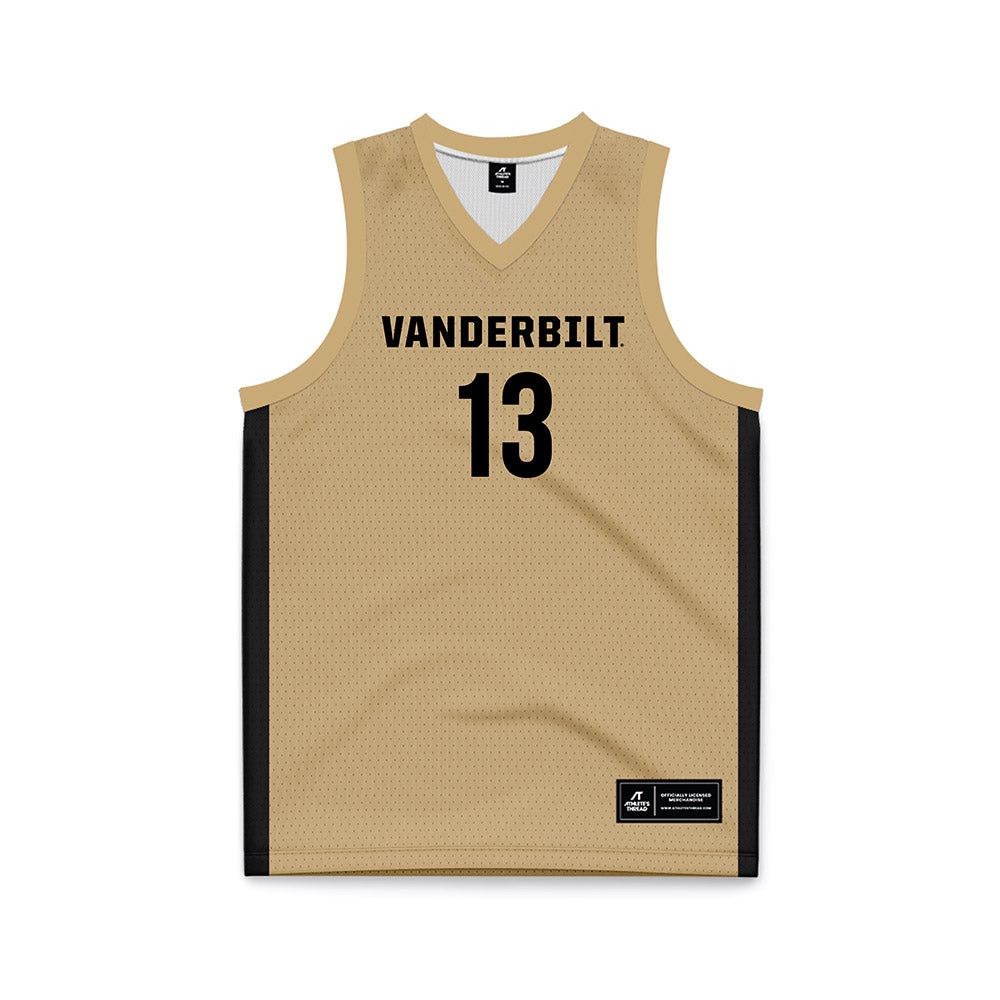 Vanderbilt - NCAA Women's Basketball : Justine Pissott - Gold Basketball Jersey