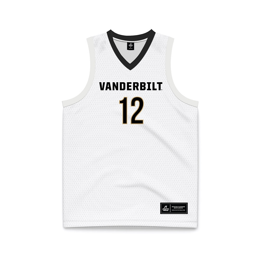 Vanderbilt - NCAA Men's Basketball : Chase Byington - White Basketball Jersey-0