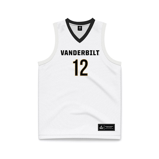 Vanderbilt - NCAA Men's Basketball : Chase Byington - White Basketball Jersey-0