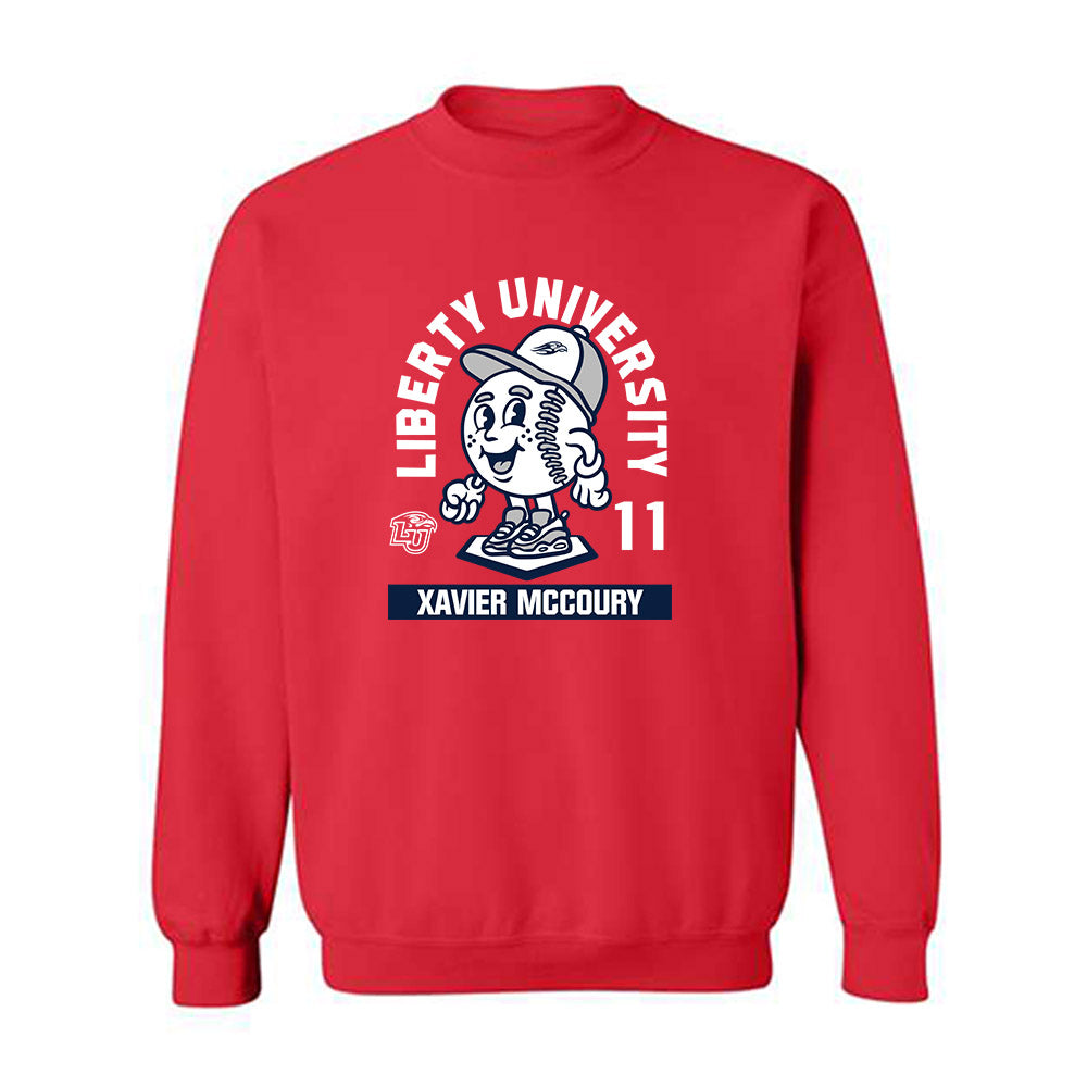 Liberty - NCAA Baseball : Xavier McCoury - Fashion Shersey Crewneck Sweatshirt-0