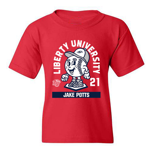 Liberty - NCAA Baseball : Jake Potts - Fashion Shersey Youth T-Shirt-0