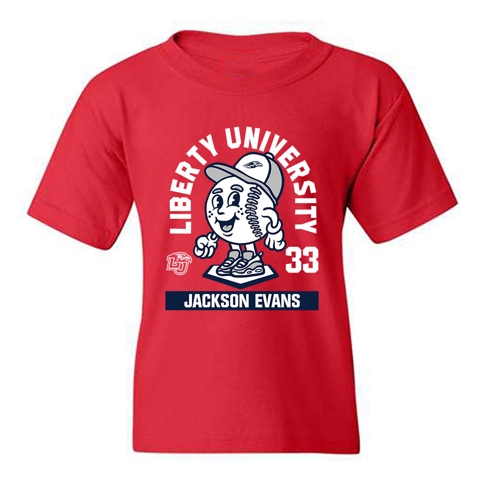 Liberty - NCAA Baseball : Jackson Evans - Fashion Shersey Youth T-Shirt-0
