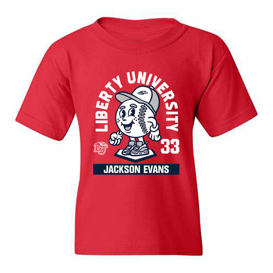 Liberty - NCAA Baseball : Jackson Evans - Fashion Shersey Youth T-Shirt-0