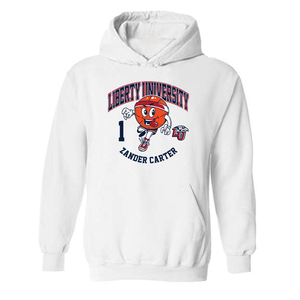 Liberty - NCAA Men's Basketball : Zander Carter - Fashion Shersey Hooded Sweatshirt-0