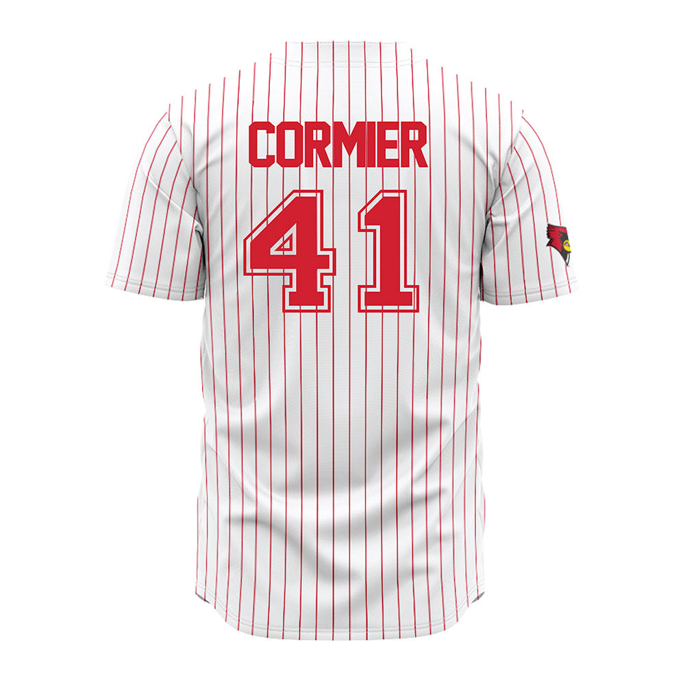Illinois State - NCAA Baseball : Carson Cormier - Pinstripe Jersey-1