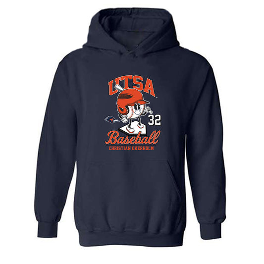 UTSA - NCAA Baseball : Christian Okerholm - Fashion Shersey Hooded Sweatshirt-0
