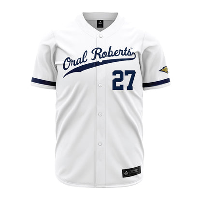 Oral Roberts - NCAA Baseball : Keaton Ruthardt - White Jersey