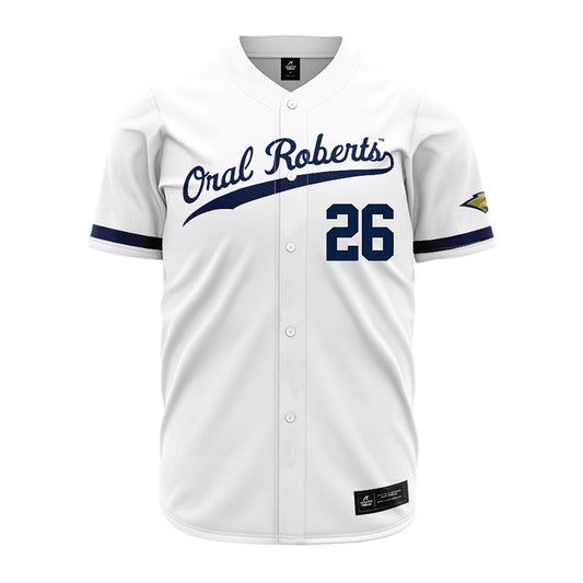 Oral Roberts - NCAA Baseball : Nathan Love - White Jersey