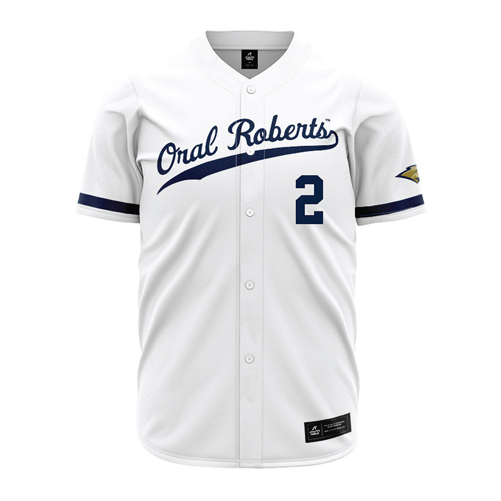 Oral Roberts - NCAA Baseball : Keaton Campbell - White Jersey-0