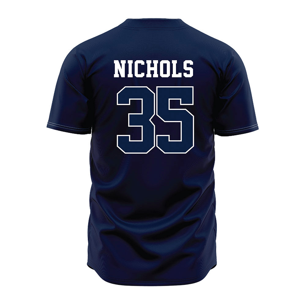 Oral Roberts - NCAA Baseball : Nate Nichols - Navy Jersey-1