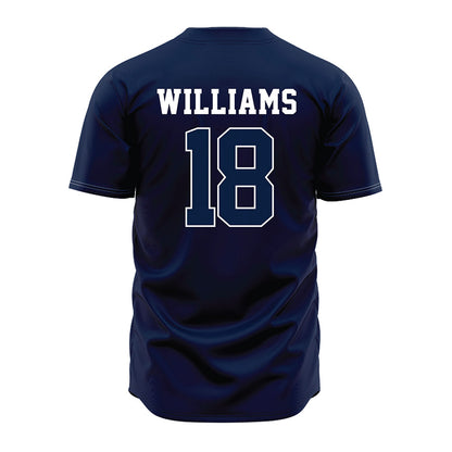 Oral Roberts - NCAA Baseball : Luke Williams - Navy Jersey-1