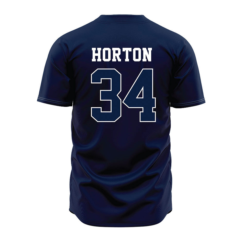 Oral Roberts - NCAA Baseball : Ethan Horton - Navy Jersey-1