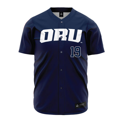Oral Roberts - NCAA Baseball : Braydon Sanford - Navy Jersey-0