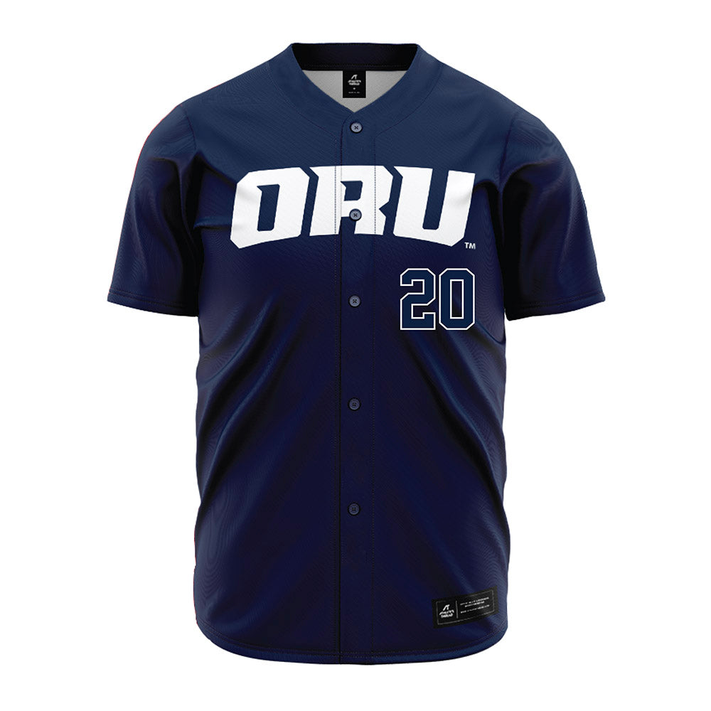Oral Roberts - NCAA Baseball : Hudson Ellis - Navy Jersey-0