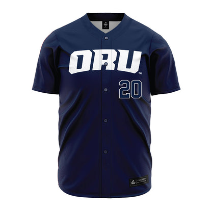 Oral Roberts - NCAA Baseball : Hudson Ellis - Navy Jersey-0