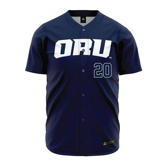 Oral Roberts - NCAA Baseball : Hudson Ellis - Navy Jersey-0