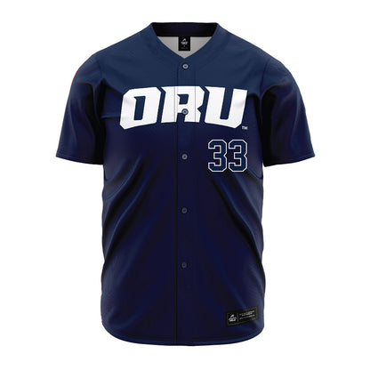 Oral Roberts - NCAA Baseball : Conner Johnson - Navy Jersey