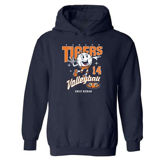 Auburn - NCAA Women's Volleyball : Emily Keiran - Fashion Shersey Hooded Sweatshirt-0