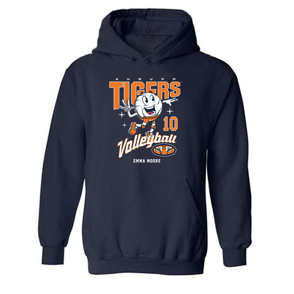 Auburn - NCAA Women's Volleyball : Emma Moore - Fashion Shersey Hooded Sweatshirt-0