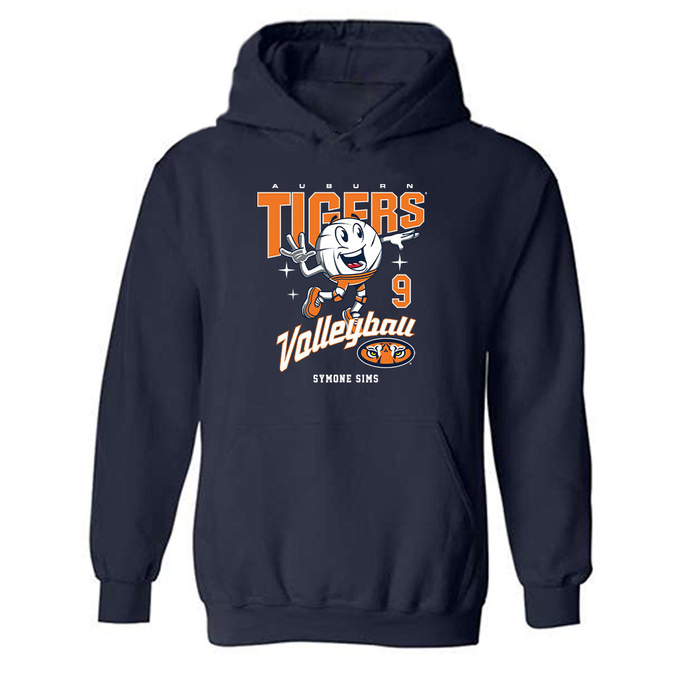 Auburn - NCAA Women's Volleyball : Symone Sims - Fashion Shersey Hooded Sweatshirt-0