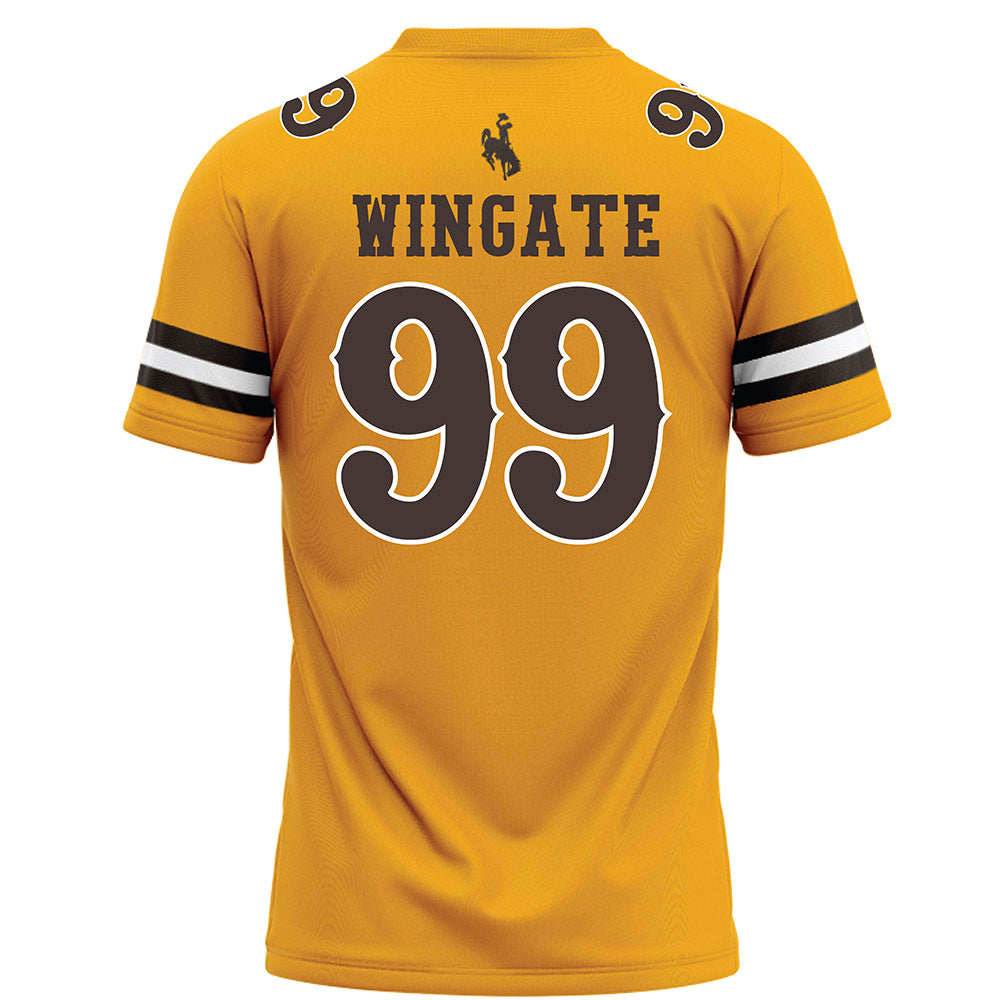 Wyoming - NCAA Football : Donnie Wingate - Gold Football Jersey-1