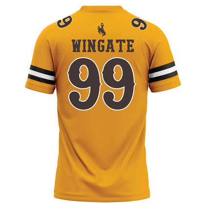 Wyoming - NCAA Football : Donnie Wingate - Gold Football Jersey-1
